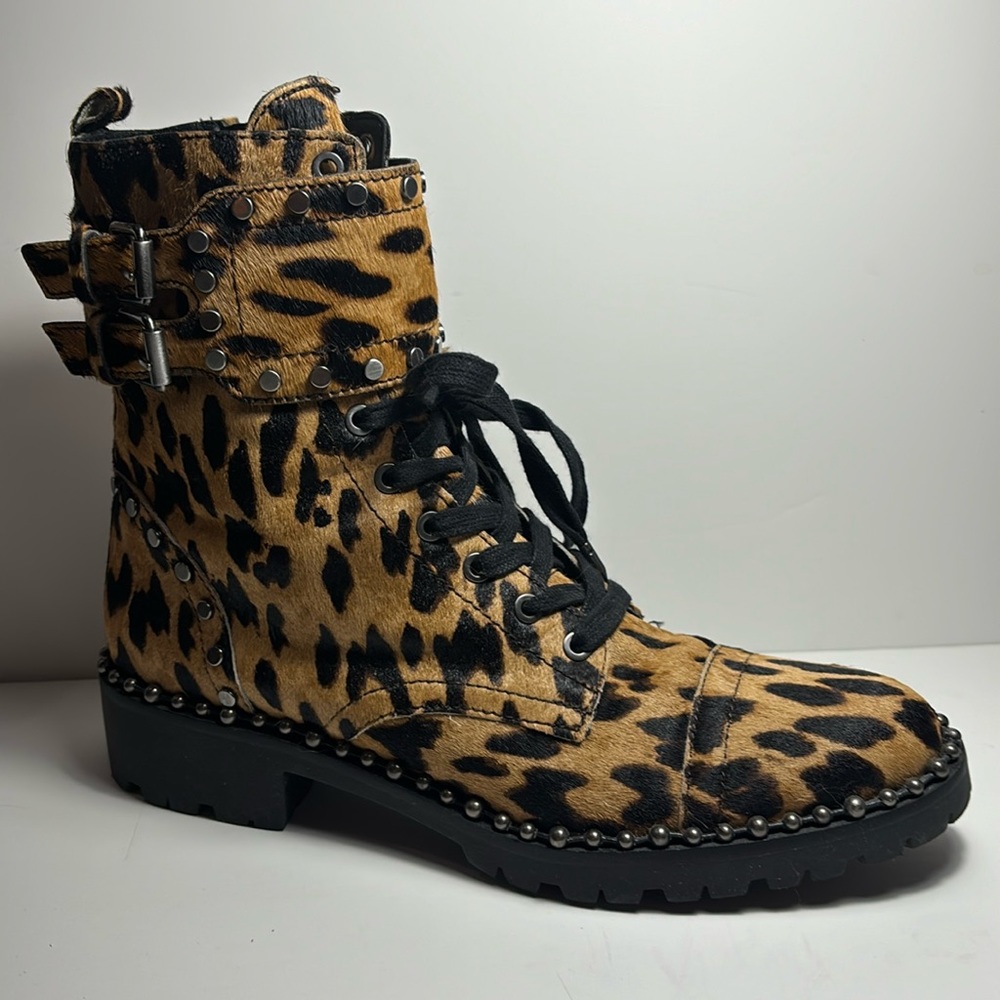 Sam Edelman Leopard Combat Boots Women’s size 8.5